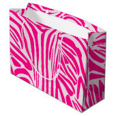 Roze zebra print groot cadeauzakje (Achterkant Gekanteld)