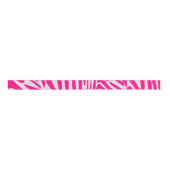 Roze zebra print grosgrain lint (Voorkant)