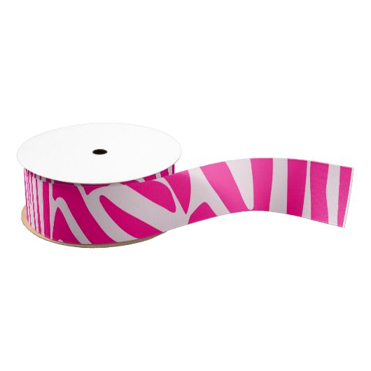 Roze zebra print grosgrain lint (Spoel)