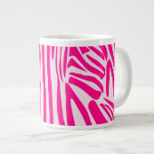 Roze zebra print grote koffiekop (Voorkant rechts)