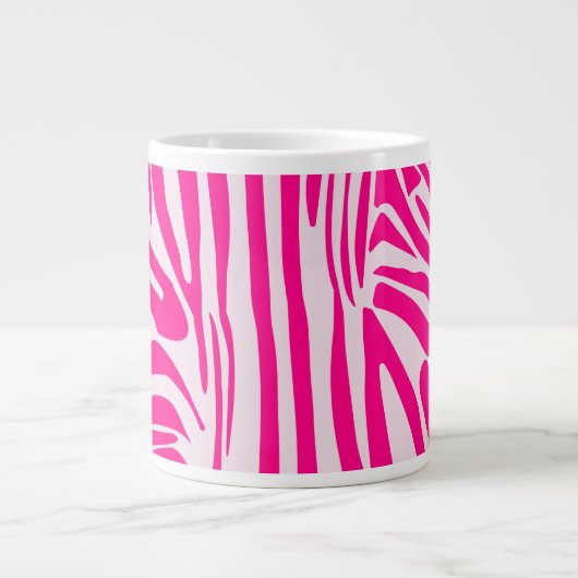 Roze zebra print grote koffiekop (Voorkant)
