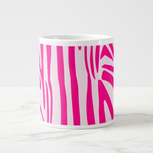 Roze zebra print grote koffiekop (Voorkant)