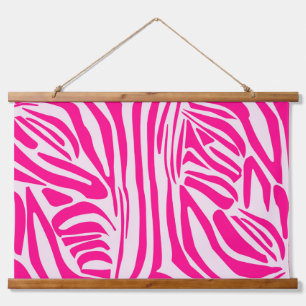Roze zebra print hangend wandkleed