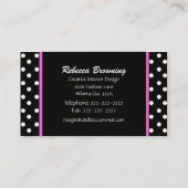 Roze Zebra Print Heart & Polka Dots Visitekaartje (Achterkant)