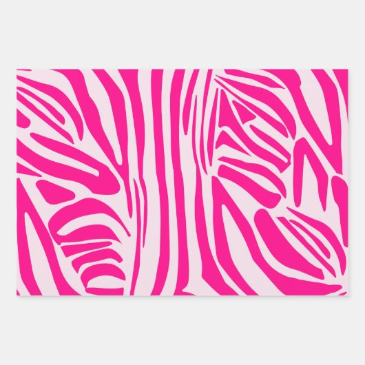 Roze zebra print inpakpapier vel (Voorkant 2)