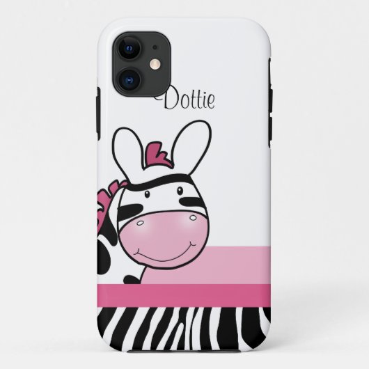 Roze Zebra Print iPhone 5 Casemate Hoesje (Achterkant)