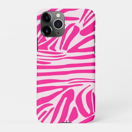 Roze zebra print iPhone hoesje (Achterkant)