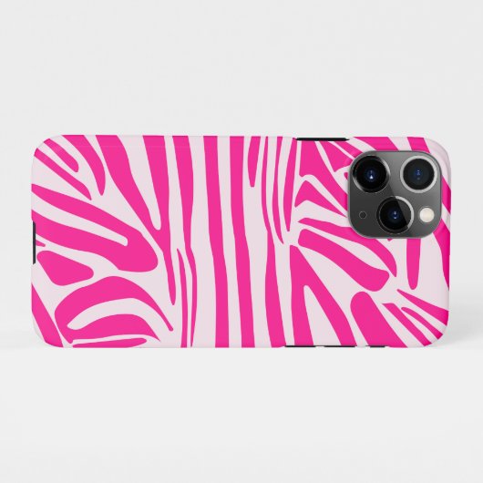 Roze zebra print iPhone hoesje (Achterkant horizontaal)
