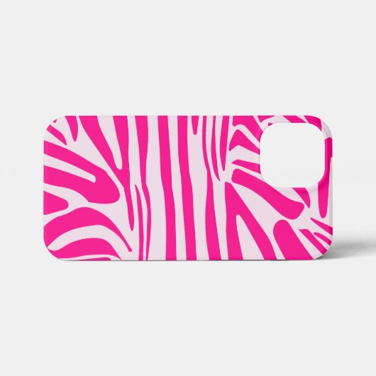Roze zebra print iPhone hoesje (Achterkant horizontaal)