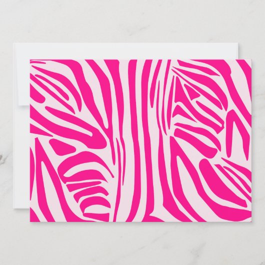 Roze zebra print kaart (Voorkant)