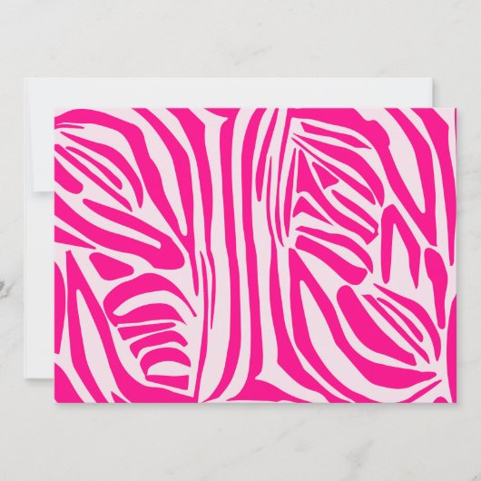 Roze zebra print kaart (Voorkant)