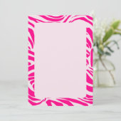 Roze zebra print kaart (Staand voorkant)