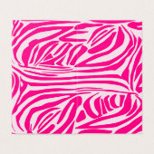 Roze zebra print kaart (Buitenkant ongevouwen)