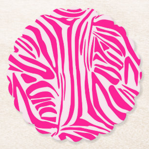 Roze zebra print kartonnen onderzetters