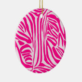 Roze zebra print keramisch ornament (Rechts)