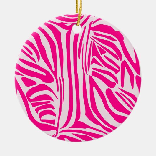 Roze zebra print keramisch ornament (Voorkant)