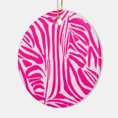 Roze zebra print keramisch ornament (Links)