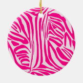 Roze zebra print keramisch ornament (Achterkant)