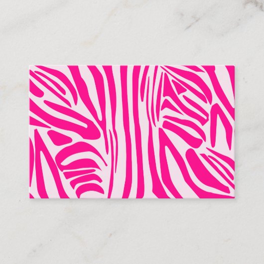 Roze zebra print klantenkaartje (Voorkant)