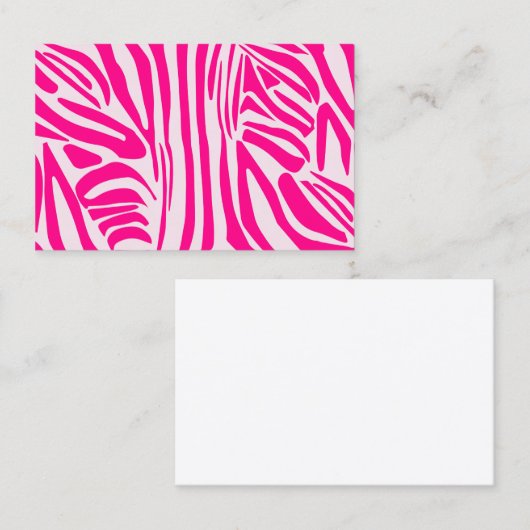 Roze zebra print klantenkaartje (Voorkant / Achterkant)