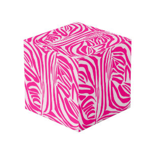 Roze zebra print kubus