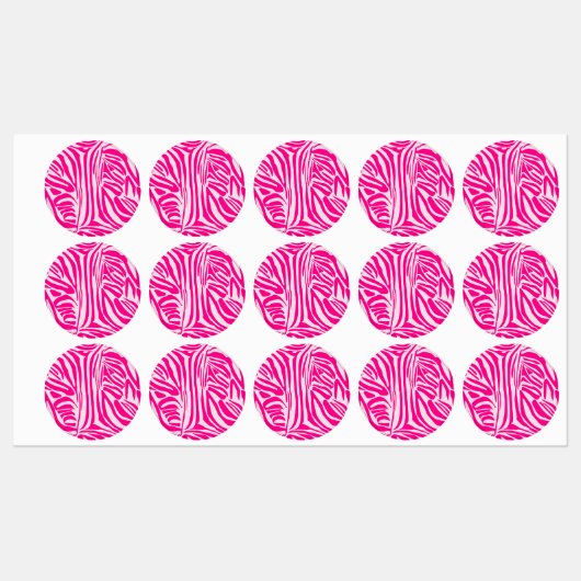 Roze zebra print labels (Vel)