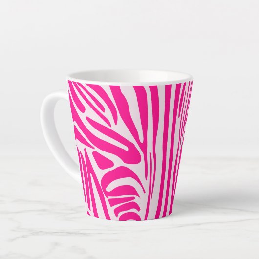 Roze zebra print latte mok (Linkerhoek)