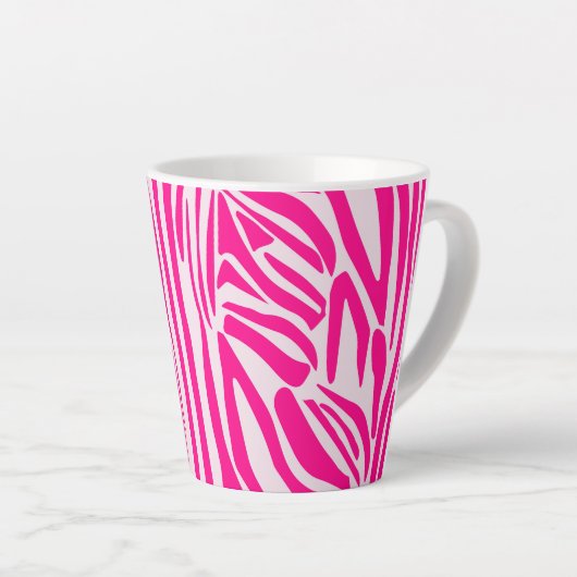 Roze zebra print latte mok (Rechterhoek)