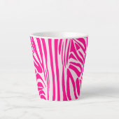 Roze zebra print latte mok (Voorkant)