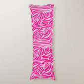 Roze zebra print lichaamskussen (Voorkant Verticaal)