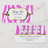 Roze Zebra Print Loyalty Visitekaartje (Voorkant / Achterkant)