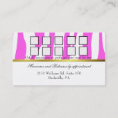 Roze Zebra Print Loyalty Visitekaartje (Achterkant)