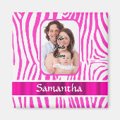 Roze zebra print magneet (Voorkant)