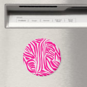 Roze zebra print magneet (Insitu (Vaatwasser))
