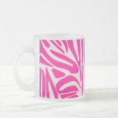 Roze zebra print matglas koffiemok (Links)