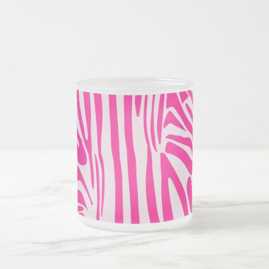 Roze zebra print matglas koffiemok (Center)