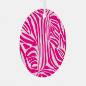 Roze zebra print metalen ornament (Voorkant Rechts)