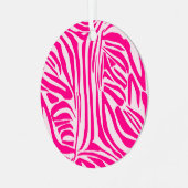 Roze zebra print metalen ornament (Voorkant links)