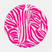 Roze zebra print metalen ornament (Achterkant)