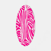 Roze zebra print metalen ornament (Voorkant links)