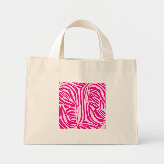 Roze zebra print mini tote bag (Voorkant)