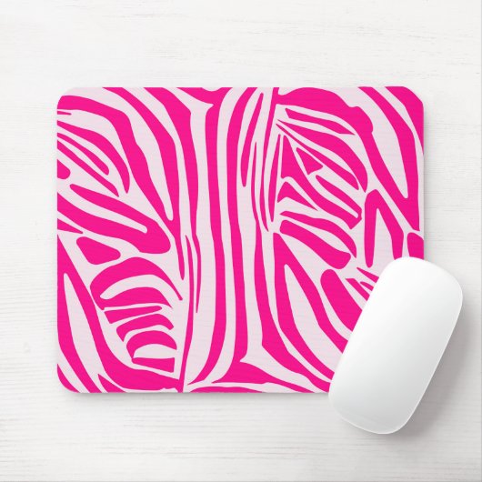 Roze zebra print muismat (Met muis)