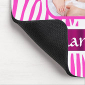 Roze zebra print muismat (Hoek)