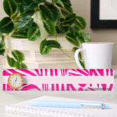 Roze zebra print naambordje