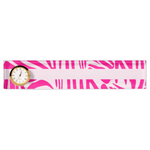 Roze zebra print naambordje