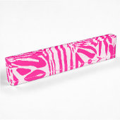 Roze zebra print naambordje