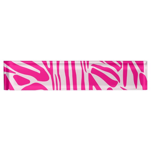 Roze zebra print naambordje (Voorkant)