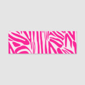 Roze zebra print naamplaatje (Voorkant)