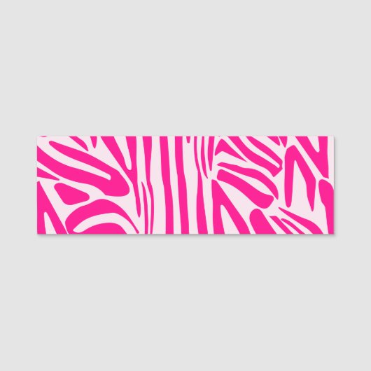 Roze zebra print naamplaatje (Voorkant)