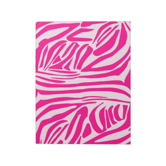 Roze zebra print notitieblok (Linkerzijde)